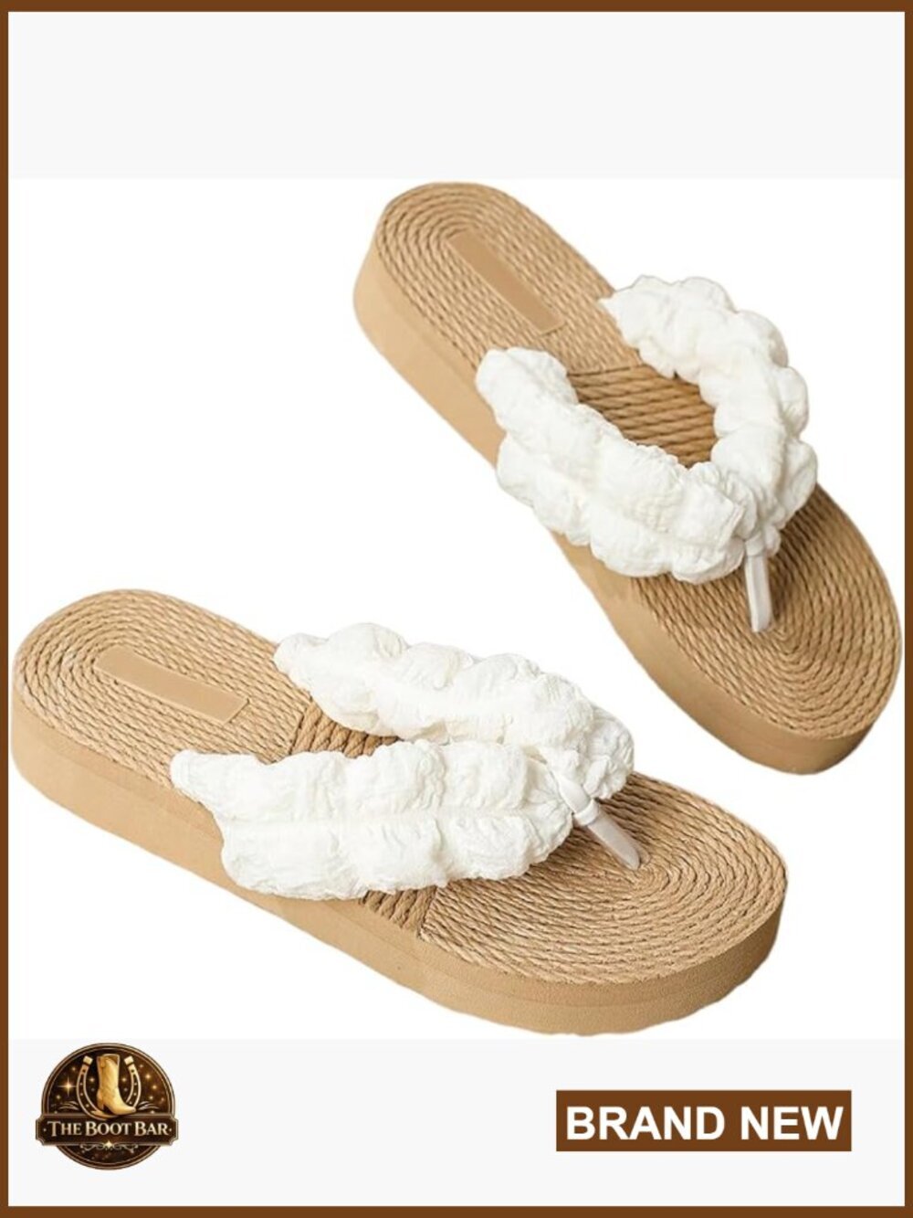 Braided Boho Lightweight Platform Flip Flops